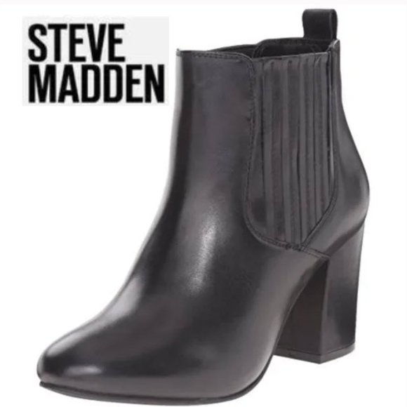 Steve Madden Shoes - Steve Madden Black Leather Gasto Ankle Boots 6.5